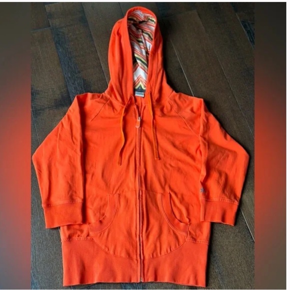 Alo Ypga orange tangerine zip up workout hoodie jacket hooded M - Picture 7 of 8